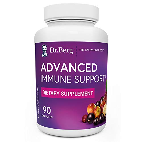 Dr. Berg s Advanced Immune Support - Daily Immunity Multi-System Defense Supplement with Vitamins C, D, Zinc, & Elderberry, 90 Vegetarian Capsules