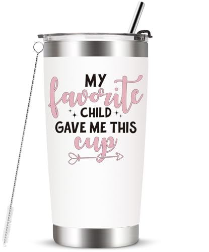 My Favortie Child Gave Me This Cup-Gifts for Mom from Daughter,Son,Kid,Children-Birthday Gifts for Women-Christmas Gifts for Mama,Bonus Mom-Unique Mom Stainless Steel Tumbler 20oz Multicolor