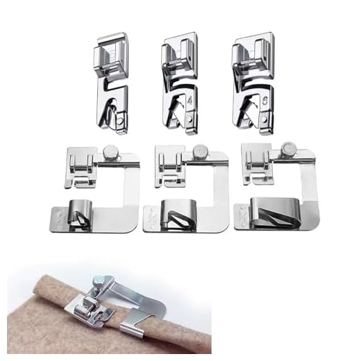 6 Stück Nähfüsse Edelstahl Nähfuß, Nähfüße für Nähmaschine Rollsaumß Nähfuß Nähmaschinenfüße Nähmaschine Zubehör Set für Nähmaschine Kompatibel mit Brother Singer W6 Elina Janome Pfaff und mehr