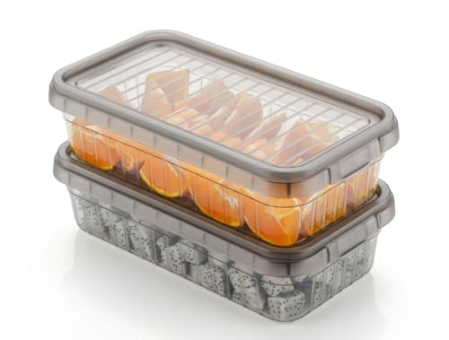 Image of HomeWiz Fridge Storage Containers 2000ml x6 | Air Tight Storage Container Set | Fridge Organiser Storage Boxes |Food Grade BPA-Free Plastic Containers |Stackable, Transparent, for Fruits & Vegetables