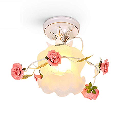 Euro Pastoral Mini Deckenleuchten Für Korridor Romantische Pink Rose Unterputz Flur Deckenleuchte Für Eingangstreppe Balkon 5 5-Zoll