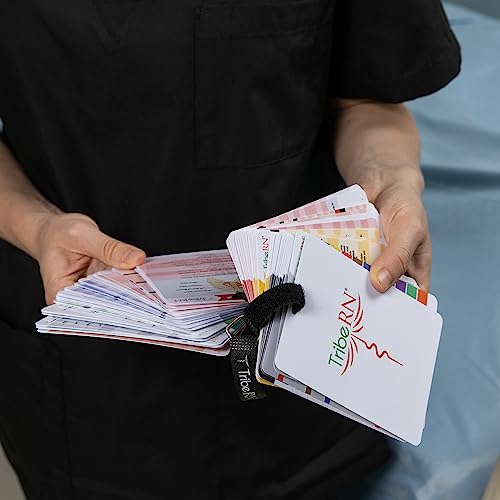PocketGuru Set by Tribe RN - 85 Scrub Pocket Sized Nurse Reference Cards - (Bonus Nursing Cheat Sheets) Perfect Nurse or Nursing Student Gifts - Studying and Clinical Rounds