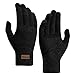 Milduall Touchscreen Handschuhe Winter, Warme Strickhandschuhe Rutschfest & Verdickt, Ideal für Damen und Herren, Fahrrad-, Lauf- & Outdoor-Handschuhe, Schwarz