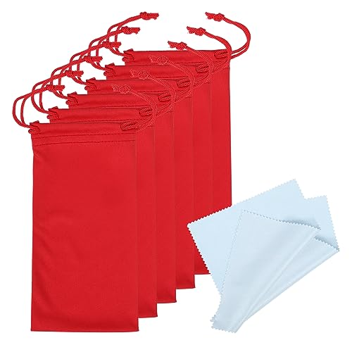 Image of PATIKIL Microfiber Glasses Bag, Sunglasses Pouch Eyeglass Bag Soft Sunglass Case with Eyeglasses Cleaning Cloth