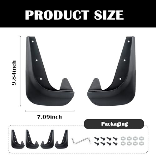 4PCS Universal Mud Flaps for Car,No Drilling Needed Front & Rear Wheel Mudflaps Protect Car Body,Splash Guards Automotive Exterior Accessories for Most Cars Trucks SUVs