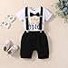 Beleva Baby Boy 1/2 First Birthday Outfit Half Way to One Bowtie Romper Suspenders Pants set Cake Smash Photo Shoot
