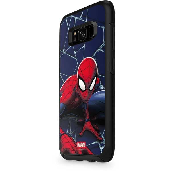Skinit Decal Phone Skin Compatible with OtterBox Symmetry Galaxy S8 - Officially Licensed Marvel Spiderman Crawling Spiderman Design