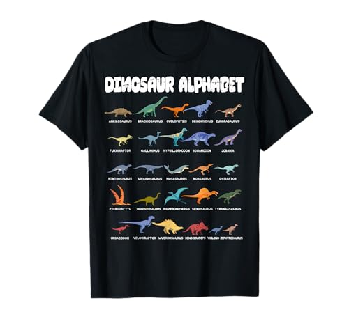 Dinosaur Alphabet - Types Of Dinosaurs - Dino Identification Camiseta