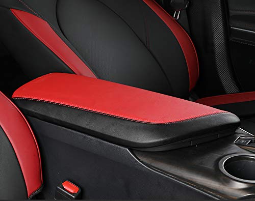 INTGET Car Center Console Armrest Cover for Toyota Camry Accessories 2018-2024 2019 2020 2021 2022 2023 Interior Camry SE/XSE Arm Rest Seat Cover Middle Console Box Lid Protector (New Black with Red) by INTGET - Used condition - CA$6.71