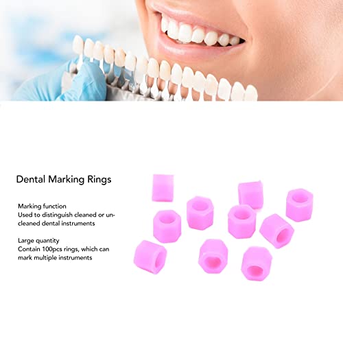 Dental Color Rings, 100Pcs Silicone Color Bands For Instruments Identification, Dental Instrument Rings Accessory Supplies For Marking, Purple #TOP1
