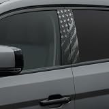 2PCS Car B-Pillar Sticker Decal Set, 12'x21.5' Gloss Vinyl Wrap, Waterproof Vehicle Door Pillar Decoration with Squeegee for Easy DIY Install (Flag Grayscale)