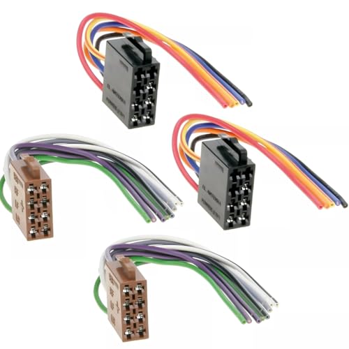 Acmerota Connecteur d'autoradio ISO pour extrémités de câble ouvertes et lâches Adaptateur d'autoradio DIN 2 x 8 broches Connecteur de voiture Adaptateur...