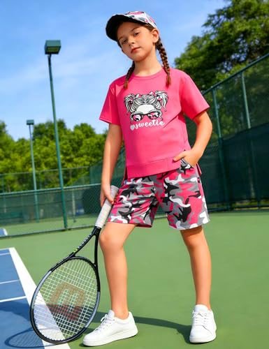 Image of Girls Clothes Short Sleeve Tie Dye Top Shorts and Pants 2PCS Girls Summer Outfits Size 6-16