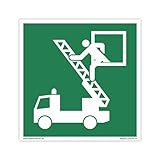 Schild Rettungszeichen 150x150mm - DIN EN ISO 7010 - ASR A1.3-15x15cm für Innen und Aussen - PVC Aufkleber - selbstklebend (1, E017 Rettungsausstieg)
