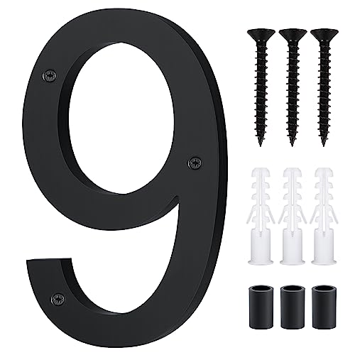 Flytande Husnummer, 25,4cm Husnummer Stor Akrylhusnummer Stora Moderna Husnummer för Adressbrevlådehus Utanför (Nummer 9)