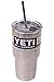 CocoStraw 4 WIDE Stainless Steel Straws + Straw hole LID Extra LONG 30 oz Fits Yeti Tumbler Rambler Cups Brand Drinking Straw (4 WIDE straws + Straw Lid)