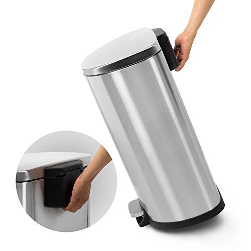 NINESTARS AMZ-SOT-50-3 Step-on Trashcan, 13 Gal, STAINLESS STEEL
