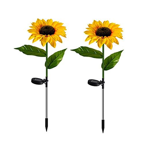 Lumières de tournesol LED solaire outdoor en pack de 2 pour balisage de jardin