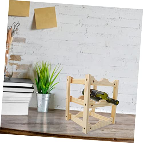Soporte sencillo de madera para botellas de vino miniatura 7