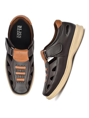 Image of Super Soft Ortho Friendly Adjustable Velcro strap Doctor Sandal & Cushioned Footbed Lightweight Anti-Slip Sole Casual Sandals in Dual Comfortable Stylish for Men BB1037