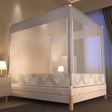 Tenda da letto portatile facile da montare, con design anticaduta, ideale for letti a baldacchino matrimoniali o singoli. Include attacchi sicuri for la struttura del letto, garantendo stabilità su letti matrimoniali, singoli XL o king size.