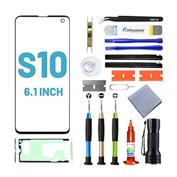 Tpyag Tela de substituição para Samsung Galaxy S10, tela de substituição para Galaxy S10 Series 6,1 polegadas, kit de reparo de tela com adesivo à prova d'água (sem OLED e digitalizador de toque)