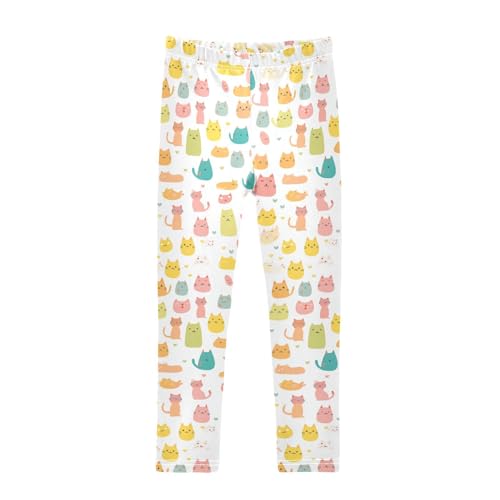 KLL Colorful Neon Cat Toddler Girl Legging Fashion Full Length Activewear Gym