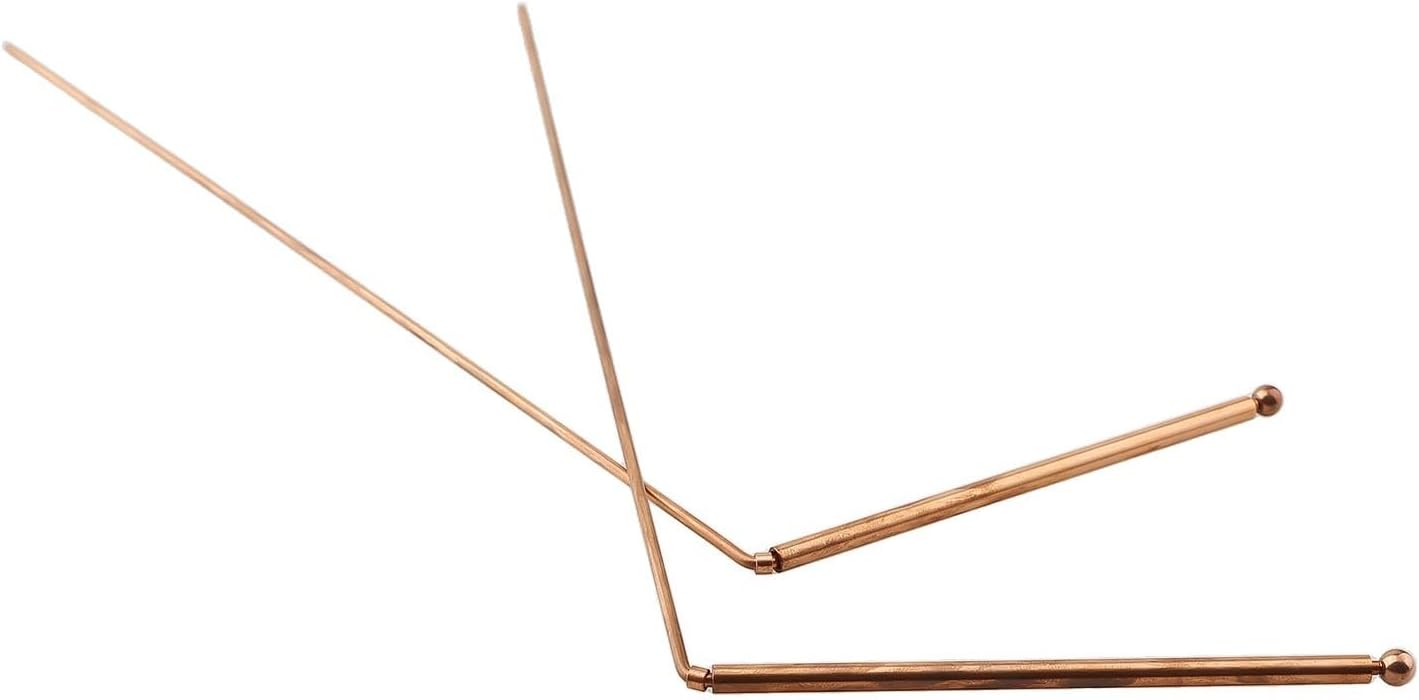 Brass Dowsing Rods Set, Divining Rods for Water Finding & Treasure Hunting, Metal Detecting Kit with Bag, Professional Divination Tools for Locating Buried Objects(3PCS)