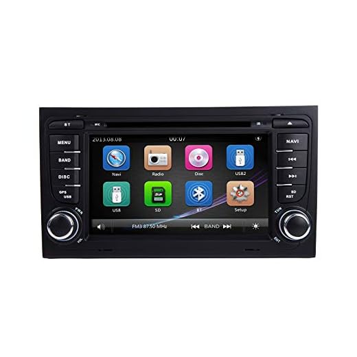 Bilradio stereo, ZLTOOPAI för Audi A4 S4 RS4-säte Exeo dubbel din huvudenhet 7 tum kapacitiv multipekskärm bilstereo GPS-radio med gratis kartkort bil backkamera borttagningsverktyg