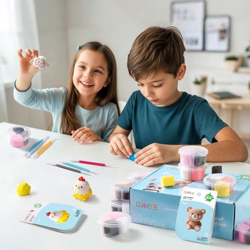 CLYMENE Air Dry Clay Kit for Kids, 12 Animals Modeling Clay with Accessory by CLYMENE - Used condition - Image 7