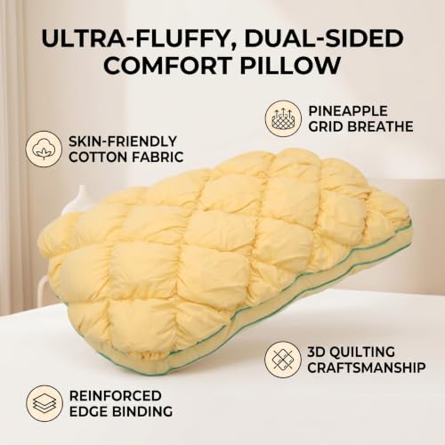 Almohada de cama esponjosa Luocute alta transpirable contra el dolor cervical 7