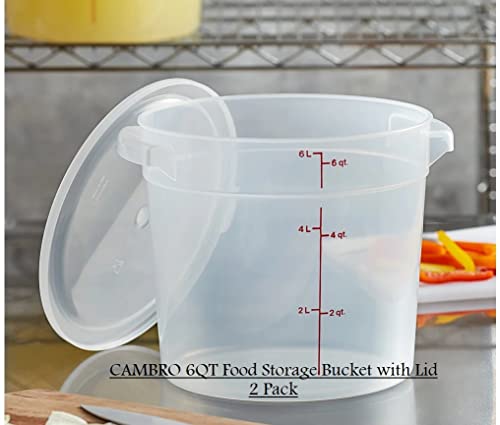 Studderz Cambro Commercial Grade Food Storage Containers (2) With Lids - 6Qt Bundle, Red (6Qt2Pk) #TOP4