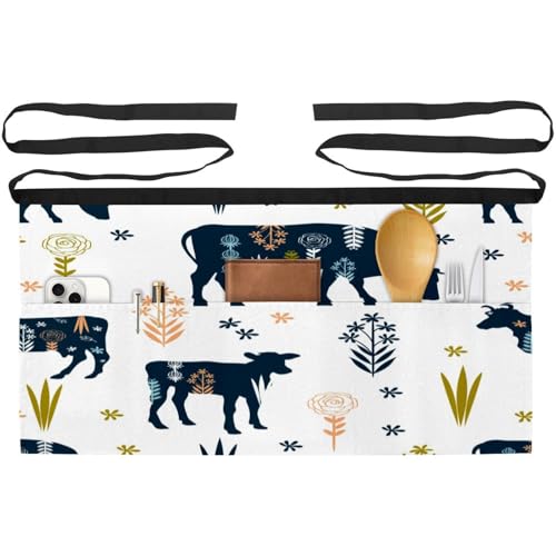 Tablier court de chef lot de 3 demi-tabliers de cuisine bistrot et restaurant