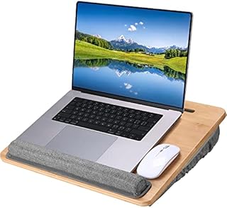 ProCase Portable Lap Desk with Cushion and Wrist Pad, Fits Up to 15.6