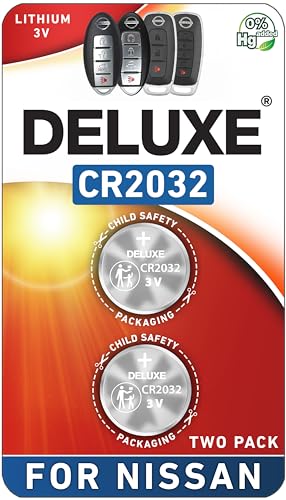 Deluxe Batteries Key Fob Battery Replacement for Nissan (Rogue Altima Sentra Versa Pathfinder Murano Maxima Kicks Titan Frontier Armada Leaf Juke Quest 370Z GT-R) Smart Remote (Pack of 2)