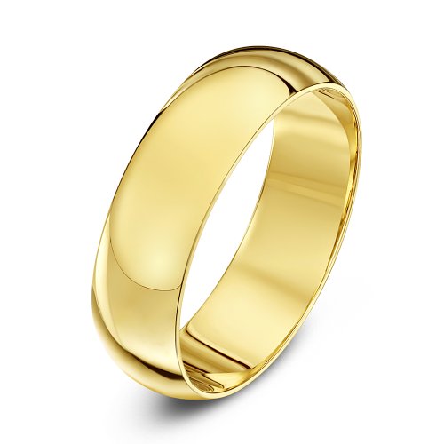 Theia Anillo de Bodas de Oro Amarillo, 9k, Unisex, Forma D super Pesado, Pulido 6mm - Tamaño 23.5 Theia Anillo de Bodas de Oro Amarillo, 9k, Unisex, Forma D super Pesado, Pulido 6mm - Tamaño 23.5