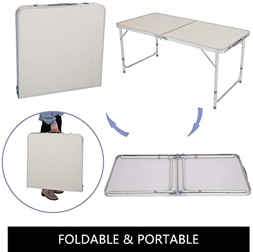 Mamahome 4Ft-White-S2 Folding Table #TOP5