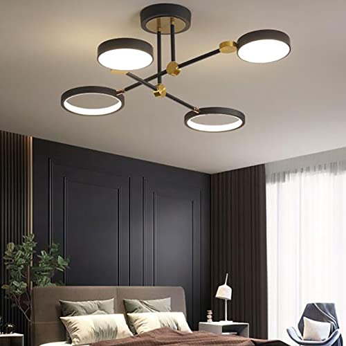 Plafonnier LED géométrique doré 75cm pour sublimer l'ambiance de votre salon moderne - 4