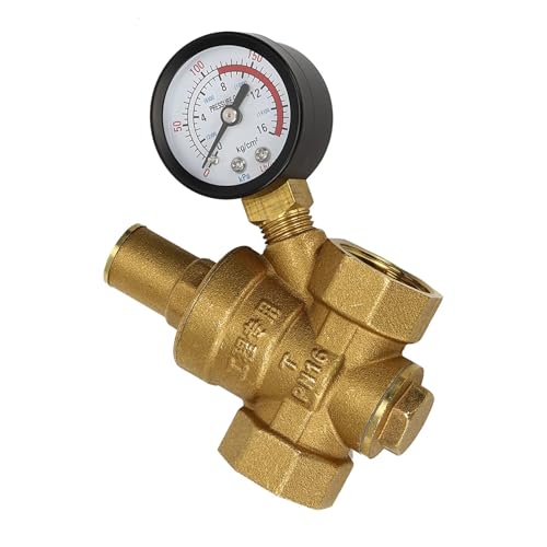 Reductor de presión de agua de latón con medidor para proteger tuberías 4