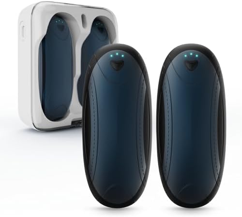 Hand Warmers 2 Pack with 10000mAh Charging Box,Portable Pocket Heater,24Hrs Long Safe Heat,Outdoor, Travel, Golf, Hunting, Camping,Gifts for Men Women