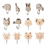 【12 divertidos diseños de animales】Este juego incluye 12 ganchos para guardarropa para niños con diferentes formas de animales: elefante, ballena, gato, león, conejo, jirafa, cerdo, oso, vaca, pollo, koala y ciervo. Los adorables motivos hacen que el armario infantil sea un punto culminante y entusiasman a los pequeños corazones. ​