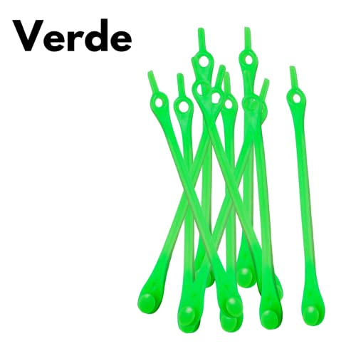 Cadarços Silicone Cadarço 12 unidades Colorido Cores Elásticos Preto Branco Azul Rosa Laranja (Verde