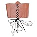 Women's Genuine Leather Underbust Corset – Waist Cincher Belt for Gothic Fashion, Steampunk, Cosplay, Festival & Streetwear (US, Alpha, One Size, Regular, Regular, L, Brown)