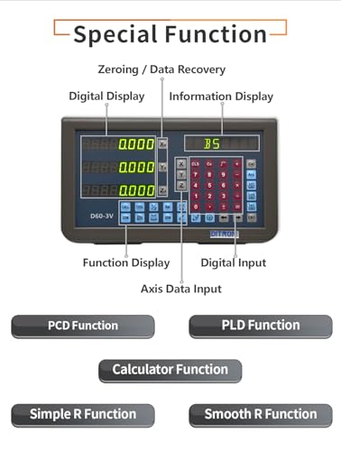 3 Axis DRO Digital Readout para Máquina Bridgeport 9X42 miniatura 4