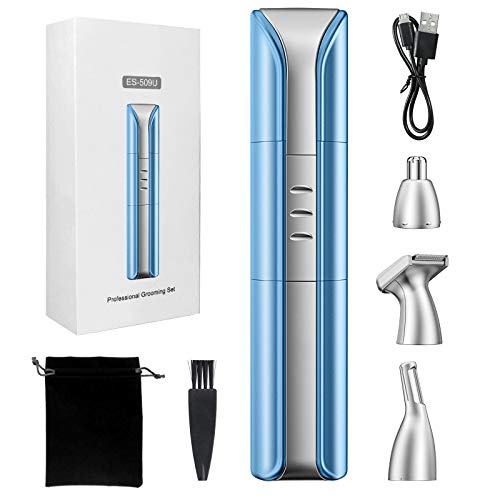 Ear and nose hair trimmer for men and women, Professional IPX7 waterproof USB rechargeable with stainless Steel Blades, Trimmer for eyebrows, nose hair, Sideburns & ear hair.