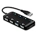 Produktbild Apanage USB 3.0 Hub, 4-Port USB 3.0 Hub Splitter, 5 Gbits Datenübertragung mit Einzelnen Power Schalter und LEDs für Windows XP/Vista /7/8 / 8.1/10, Mac OS X, Linux