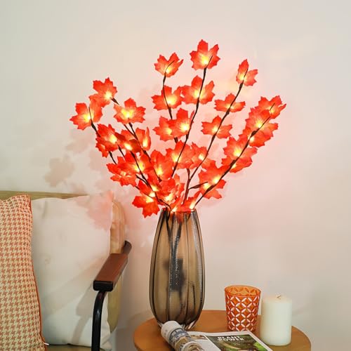 Image of Ulalaza 30.3'' 2 Branches 40 LED Bulbs Twig Lamp Battery Operated LED Lighted Willow Branches Vase Fillers Use for Christmas Home Party Decoration Indoor Outdoor