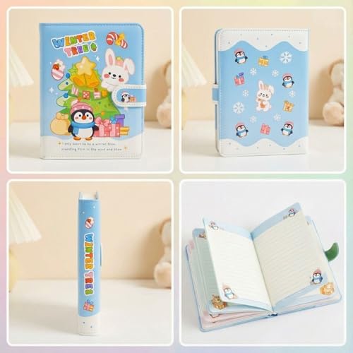 Image of FunBlast Diary for Girls - Christmas Kawaii Diary for Kids, Journal Diaries for Girls, Notepad for Students Stationary Items, Birthday Gifts (98 Sheets) (Blue)