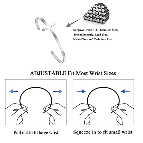 Cross Bracelet Religious Cuff Bangle Bible Verse Christian Gifts Jewelry For Women (True Noble Just Pure Lovely Admirable -Philippians 4:8) #TOP4