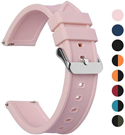 Fullmosa Quick Release Watch Band 22mm 20mm 18mm 24mm,Silicone Rubber Wacth Bands for Samsung Galaxy Watch/Huawei Watch/Garmin Watch/Asus Zenwatch 2